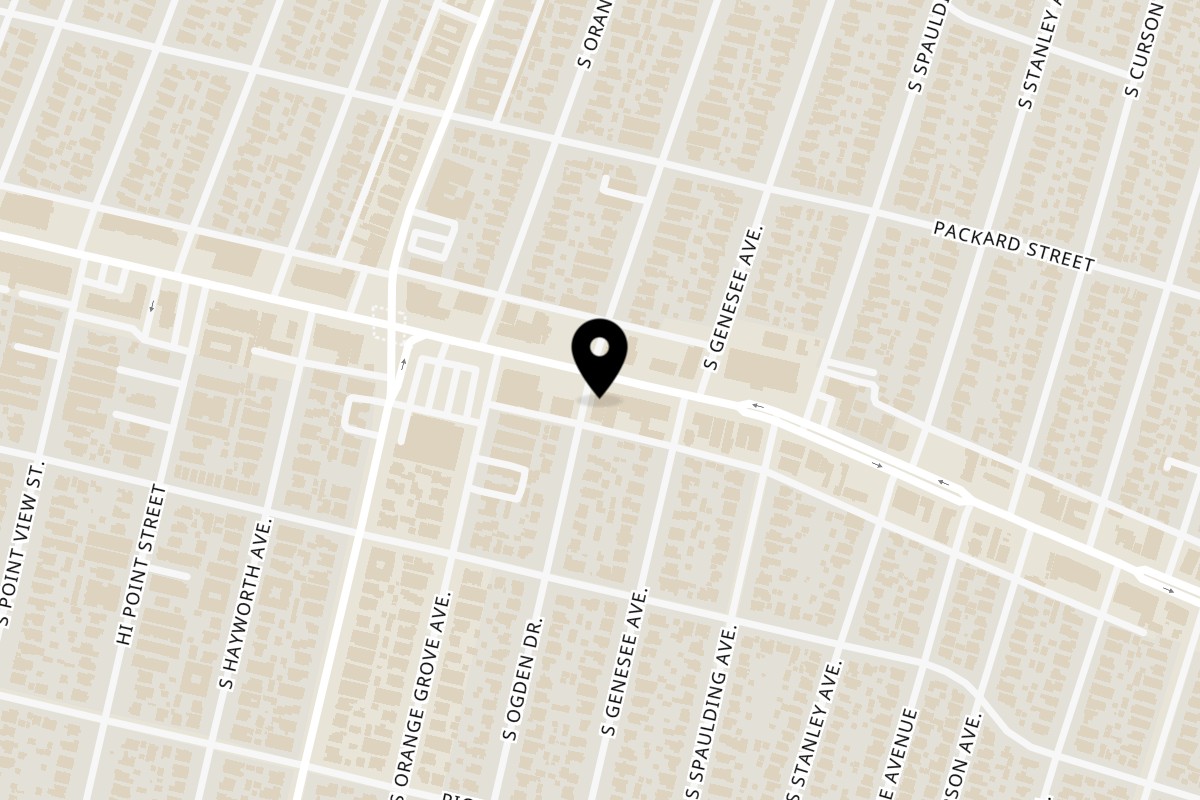 Map showing the location of Paper or Plastik Cafe on 5772 W Pico Blvd in Los Angeles